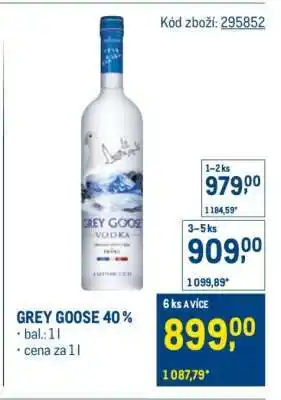 Makro Grey Goose 40 % nabídka