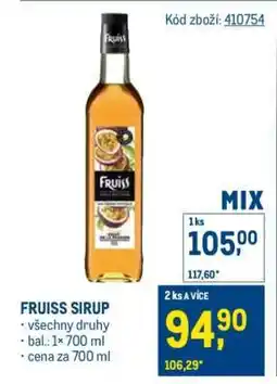 Makro Fruiss Sirup nabídka