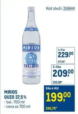 Makro Mirios Ouzo 37,5 % nabídka