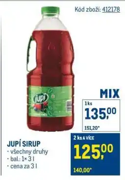 Makro Jupí sirup nabídka