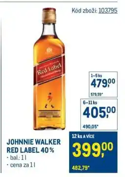 Makro Johnnie Walker Red Label 40 % nabídka