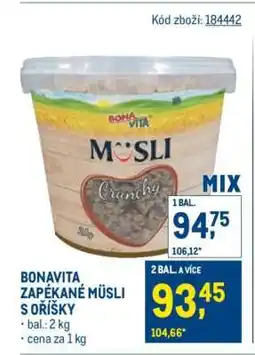 Makro BONAVITA ZAPÉKANÉ MÜSLI S OŘÍŠKY nabídka