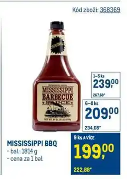 Makro Mississippi BBQ nabídka