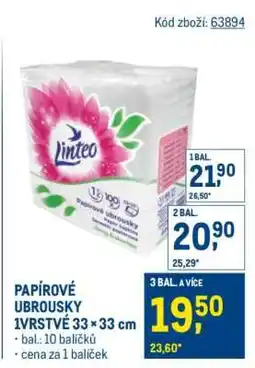 Makro Papírové ubrousky 1vrstvé 33 × 33 cm nabídka