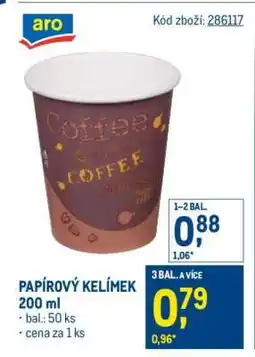 Makro PAPÍROVÝ KELÍMEK 200 ml nabídka