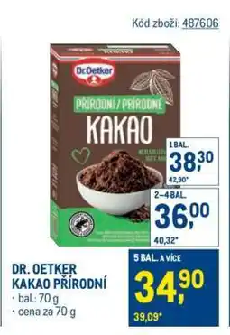 Makro DR. OETKER KAKAO PŘÍRODNÍ nabídka