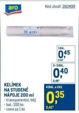 Makro KELÍMEK NA STUDENÉ NÁPOJE 200 ml nabídka