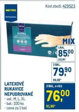 Makro LATEXOVÉ RUKAVICE NEPUDROVANÉ nabídka