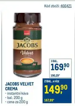 Makro JACOBS VELVET CREMA nabídka
