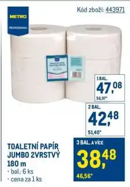 Makro TOALETNÍ PAPÍR JUMBO 2VRSTVÝ 180 m nabídka
