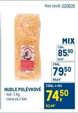 Makro Nudle polévkové nabídka