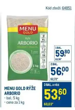 Makro Menu Gold Rýže Arborio nabídka