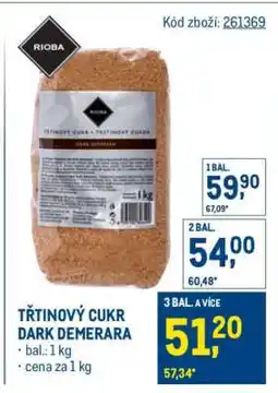 Makro Třtinový cukr Dark Demerara nabídka