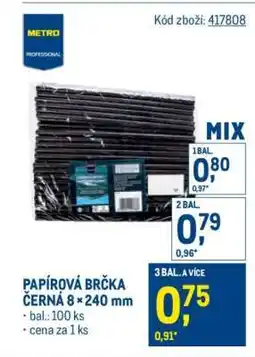 Makro PAPÍROVÁ BRČKA ČERNÁ 8 × 240 mm nabídka