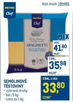 Makro Spaghetti nabídka