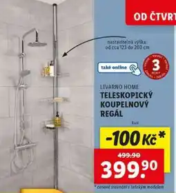 Lidl Livarno Home Teleskopický koupelnový regál nabídka