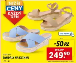 Lidl ESMARA SANDÁLY NA KLÍNKU nabídka