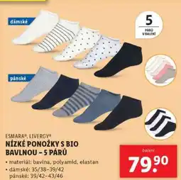 Lidl ESMARA LIVERGY NÍZKÉ PONOŽKY S BIO BAVLNOU – 5 PÁRŮ nabídka