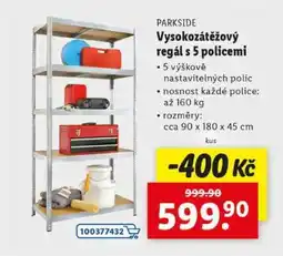 Lidl PARKSIDE VYSOKOZÁTĚŽOVÝ REGÁL S 5 POLICEMI nabídka