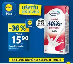 Lidl Trvanlivé mléko 1L, plnotučné nabídka