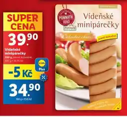 Lidl Vídeňské minipárečky nabídka