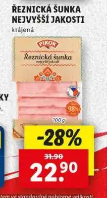 Lidl ŘEZNICKÁ ŠUNKA NEJVYŠŠÍ JAKOSTI nabídka