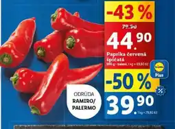 Lidl PAPRIKA ČERVENÁ ŠPIČATÁ nabídka