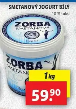 Lidl Zorba SMETANOVÝ JOGURT BÍLÝ nabídka