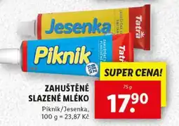 Lidl Zahuštěné slazené mléko Piknik/Jesenka nabídka