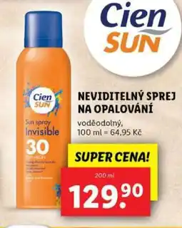 Lidl Cien sun NEVIDITELNÝ SPREJ NA OPALOVÁNÍ nabídka