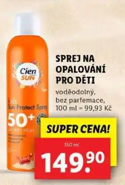 Lidl Cien Sun Kids Sun Protect Spray 50+ nabídka