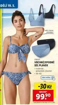 Lidl CRIVIT VRCHNÍ/SPODNÍ DÍL PLAVEK nabídka