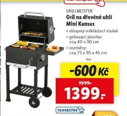 Lidl GRILLMEISTER Gril na dřevěné uhlí Mini Kansas nabídka