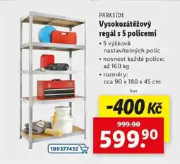 Lidl PARKSIDE VYSOKOZÁTĚŽOVÝ REGÁL S 5 POLICEMI nabídka