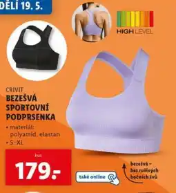 Lidl CRIVIT Bezešvá sportovní podprsenka nabídka