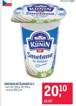 Makro Smetana ke šlehání 31% nabídka