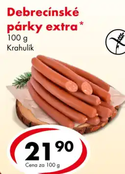 CBA Debrecínské párky extra nabídka