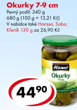 CBA Hame Okurky 7-9 cm nabídka