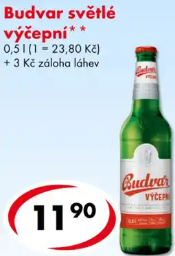 CBA Budvar světlé výčepní nabídka