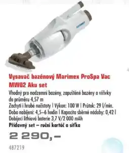 Uni Hobby Vysavač bazénový Marimex ProSpa Vac MW02 Aku set nabídka