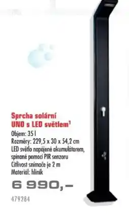 Uni Hobby Sprcha solární Uno s LED světlem¹ nabídka
