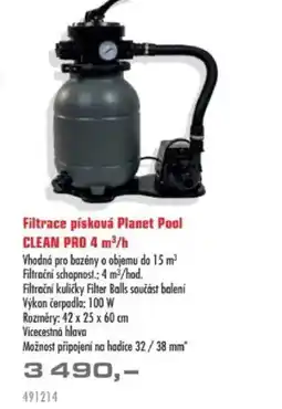 Uni Hobby Filtrace písková Planet Pool Clean PRO 4 m³/h nabídka