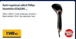 Datart Ruční napařovač oděvů Philips Steam&Go GC362/80 nabídka