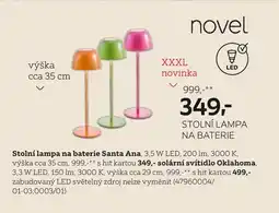 XXXLutz Stolní lampa na baterie Santa Ana nabídka