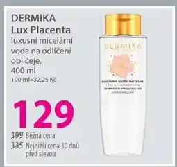 Hebe DERMIKA Lux Placenta luxusní micelární voda na odlíčení obličeje nabídka