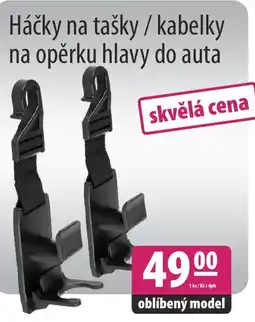 Háčky na tašky / kabelky na opěrku hlavy do auta