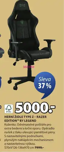 JYSK Herní židle type z-razer edition™ by legend nabídka