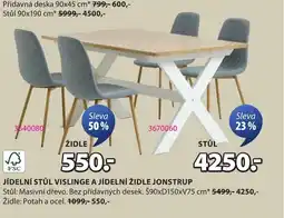 JYSK Jídelní stůl vislinge a jídelní židle jonstrup nabídka