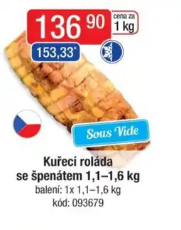 Qanto Kuřecí roláda se špenátem nabídka