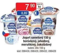 Qanto KUNIN Jogurt sametový borůvkový, jahodový, meruňkový, čokoládový nabídka